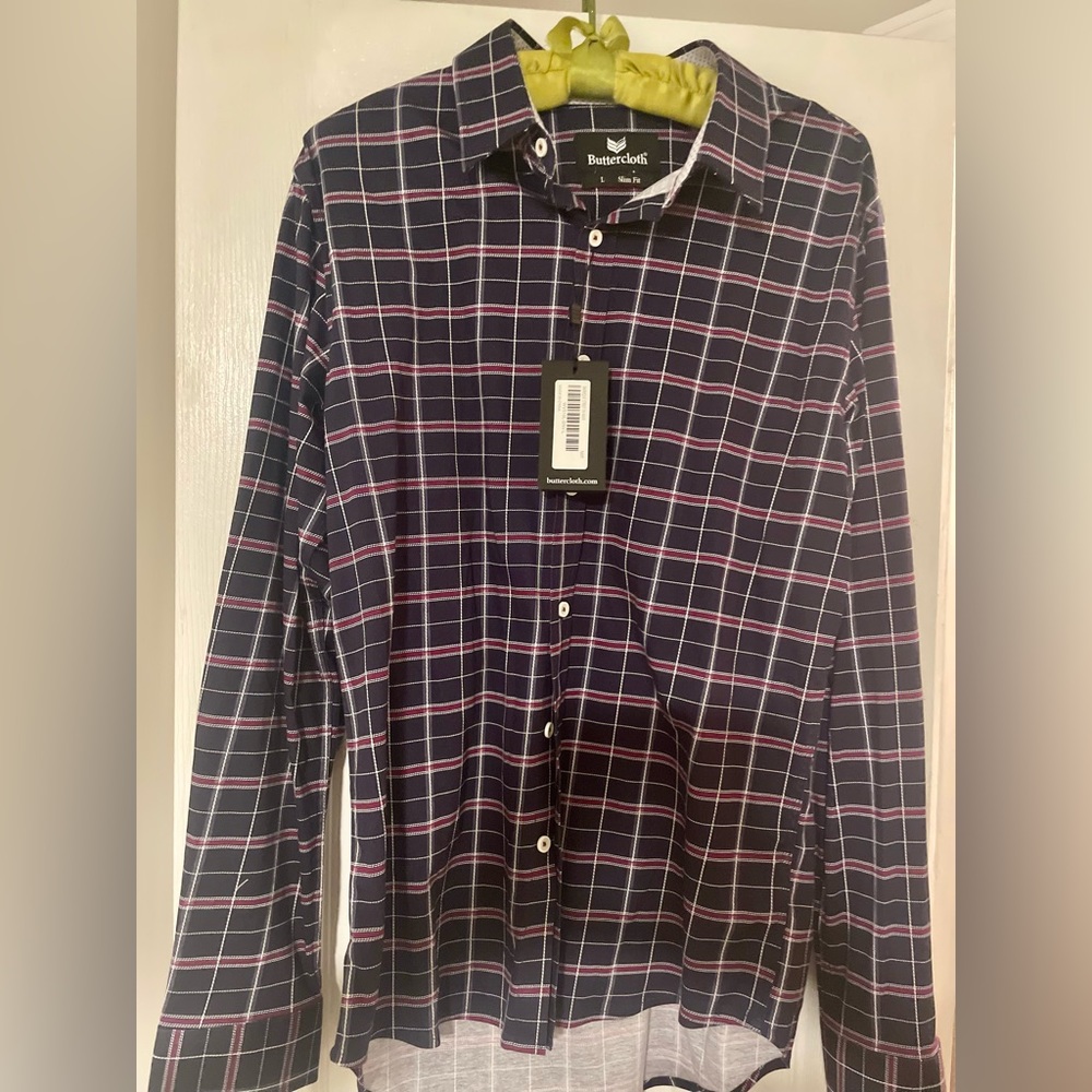 Buttercloth Men’s Longsleeve Navy Slim Shirt